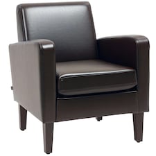 HOMCOM Armchair Accent Chair with Eucalyptus Wood Legs for Bedroom Brown