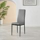 image 3 of Furniturebox 6x Milan Black Leg Grey Hatched Faux Leather Dining Chairs