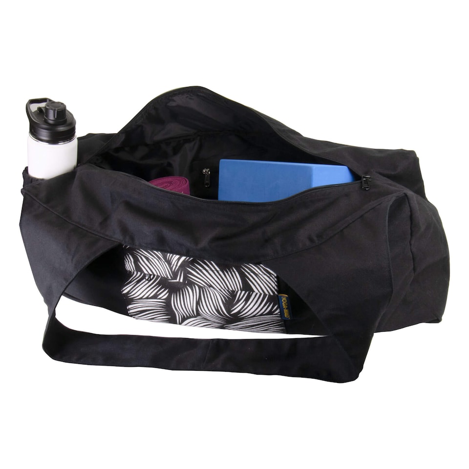 image 1 of Fitness Mad Yoga Kit Bag with Water Bottle Holder — Purple, 100% Cotton, Waterproof Lining | Purple | Purple | 77cm (L) x 20cm (W) x 24cm (H)