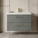 image 3 of Balterley Wall Hung Bathroom 2 Drawer Vanity Unit & 1 Tap Hole Ceramic Basin, & Handles | Grey