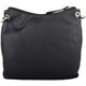 image 2 of Genuine Soft Leather Cross Body Shoulder Contrast Pocket Handbag Black | Black