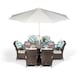 image 1 of Arizona Rectangular 6 Seater Rattan Patio Dining Set | Brown | Brown
