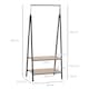 image 5 of HOMCOM Clothes Rail, Freestanding Metal Clothes Rack with 2 Tier Storage Shelves for Bedroom and Entryway, 64 x 42.5 x 149 cm, Black Frame