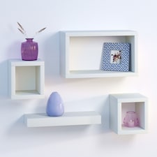 Set of 4 Floating Shelves | White | 4
