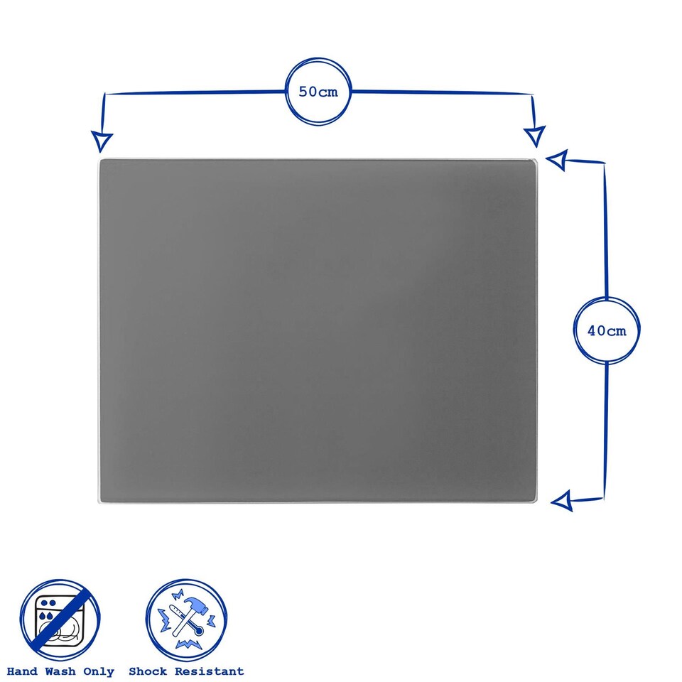 image 1 of Harbour Housewares Glass Kitchen Chopping Board - 50 x 40cm - Clear | Clear | Clear