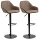 image 1 of HOMCOM Bar Stools Set of 2, Height Adjustable Swivel Barstools, PU Leather Kitchen Stools with Backs, Armrests and Footrest for Home, Counter and Dining Room, Dark Brown