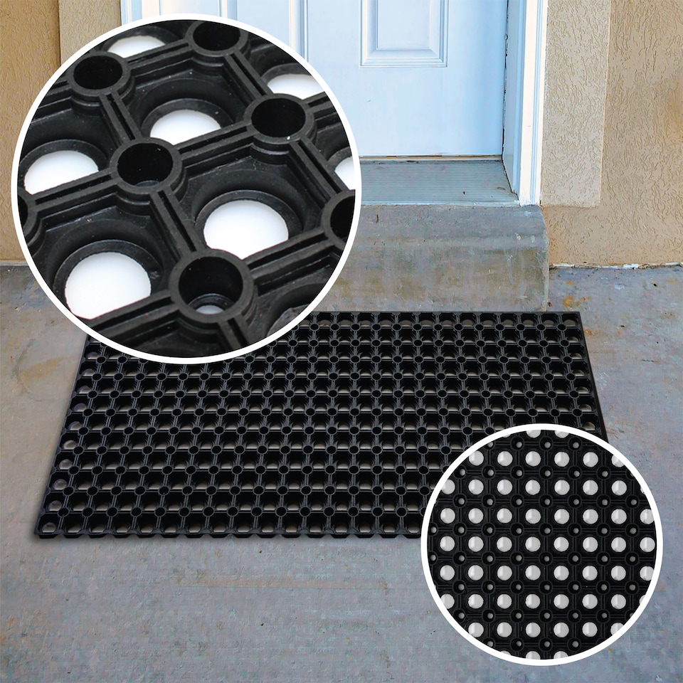 image 1 of Hometex All Seasons Outdoor Entrance Mat - 100 x 150cm. Black
