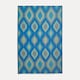 image 1 of Homescapes Outdoor Rug Luxury Waterproof Reversible Recycled, For Garden, Amber Ikat Blue | 180 x 270 cm