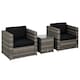 image 1 of Outsunny 3Pcs Patio 2 Seater Rattan Sofa Garden Furniture Set Coffee