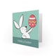 image 2 of Bunny Rabbit With Egg Cartoon Easter Kids Child Card