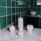 image 1 of Ripple White Textured 4 Piece Bathroom Accessory Set | White | White | 1