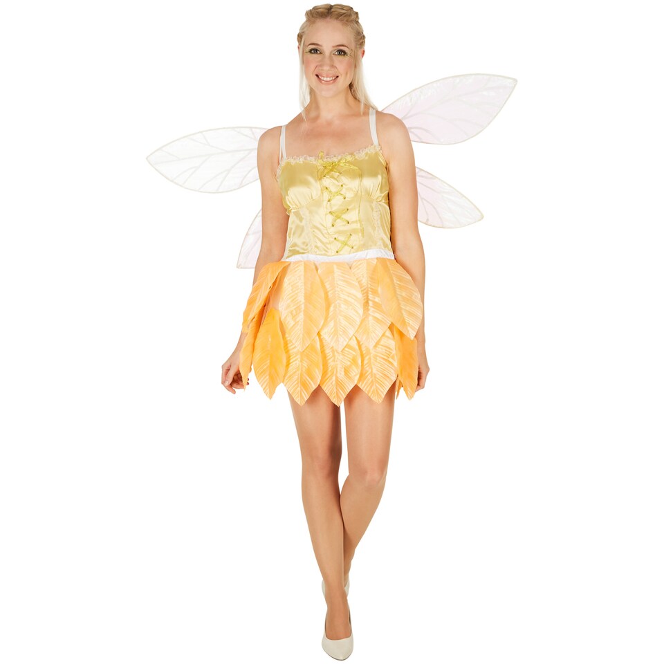 image 1 of Womens Gold Leaf Fairy Costume | Yellow | yellow | 2XL | 1