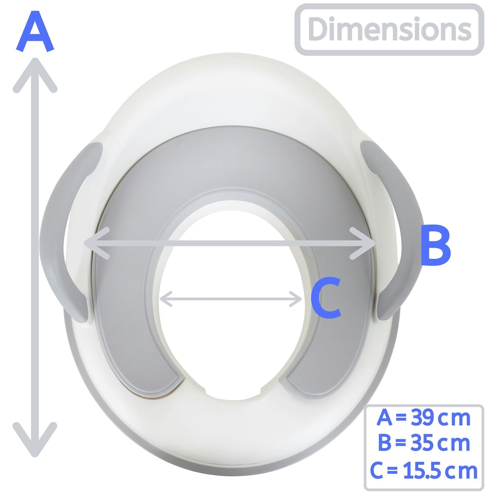 image 1 of Babycurls Toddler Toilet Training Seat with Handles - White White