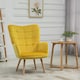 image 2 of HOMCOM Modern Accent Chair Velvet-Touch Tufted Wingback Armchair