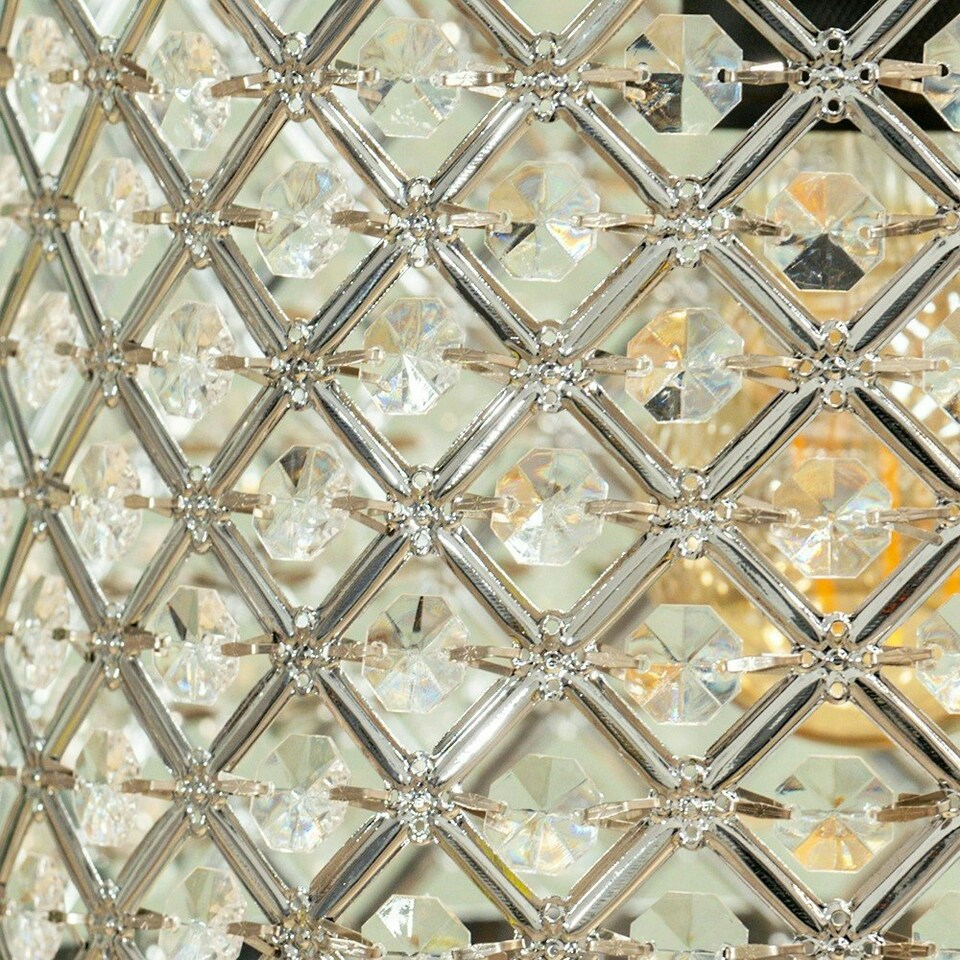 image 1 of ValueLights Hadley Plastic - Acrylic Polished Silver Drum Ceiling Pendant Shade