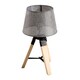 image 6 of HOMCOM Wooden Tripod Table Lamp for Side, Desk or End Table with E27 Bulb Base Grey Shade