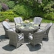 image 4 of Direct Wicker 6-Seater Rattan Garden Aluminum Round Dining Table with lazy Susan | Grey