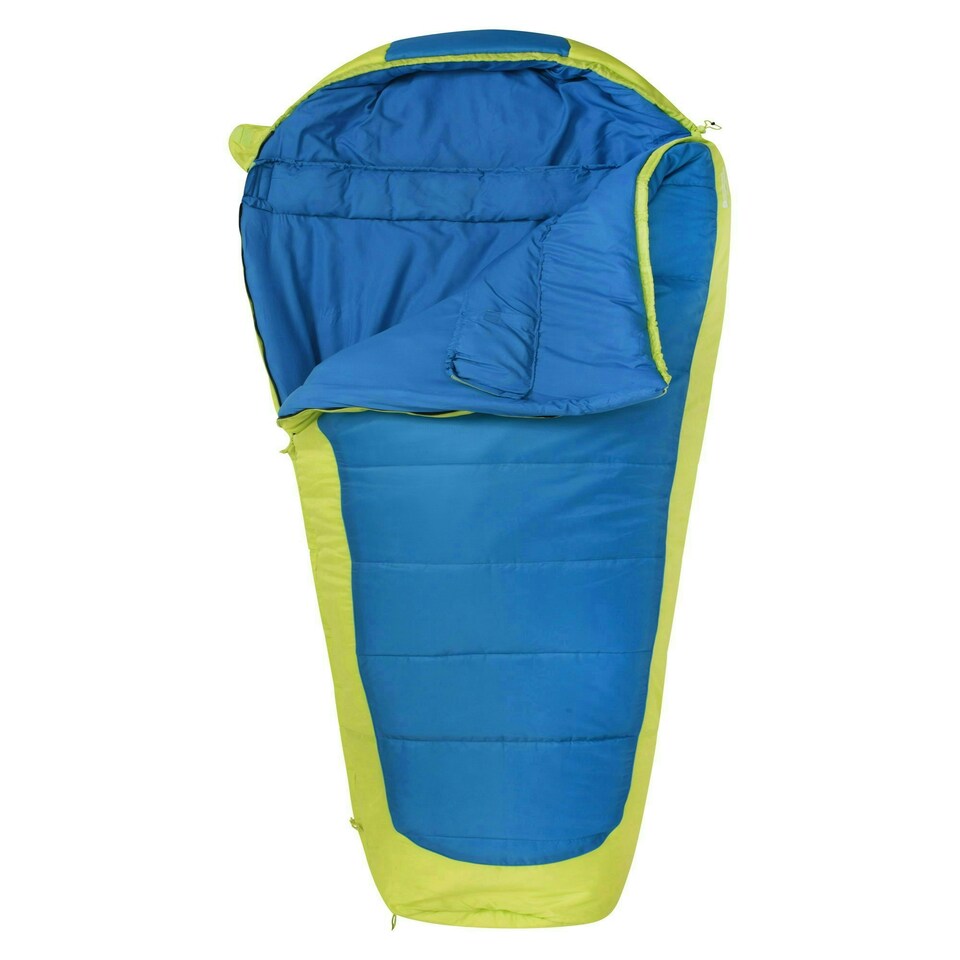image 1 of Mountain Warehouse Microlite 1400 Sleeping Bag Hollow Fibre Camping Accessory Left Handed Zip - Long Length (215cm) Blue