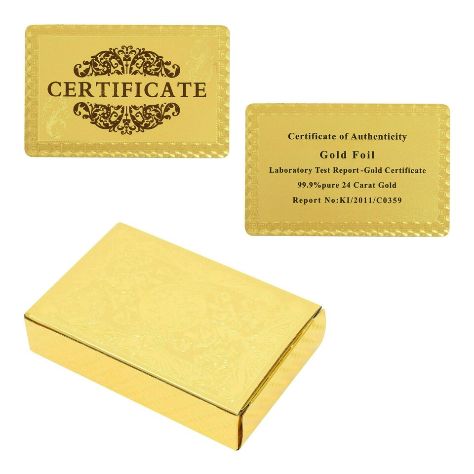 image 1 of Gold Plated Playing Cards With Gift Box
