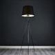 image 2 of ValueLights Camden Black Tripod Floor Lamp Black Taper Shade & Bulb Black