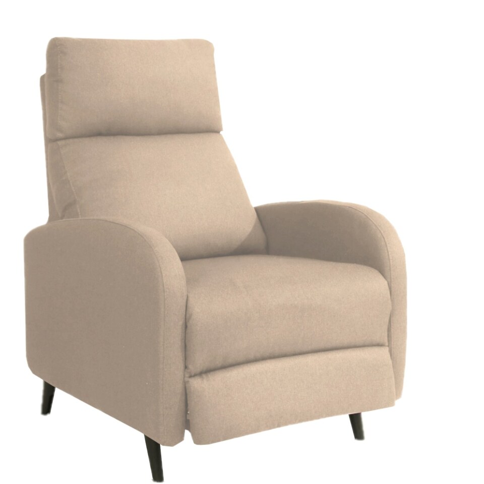 image 1 of Fabric Recliner Chair Upholstered in Cream Linen