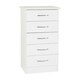 image 1 of Nevada 5 Drawer Narrow Chest White