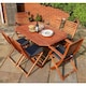 image 1 of Six Seater Wooden Garden Dining Set With Grey Cushions