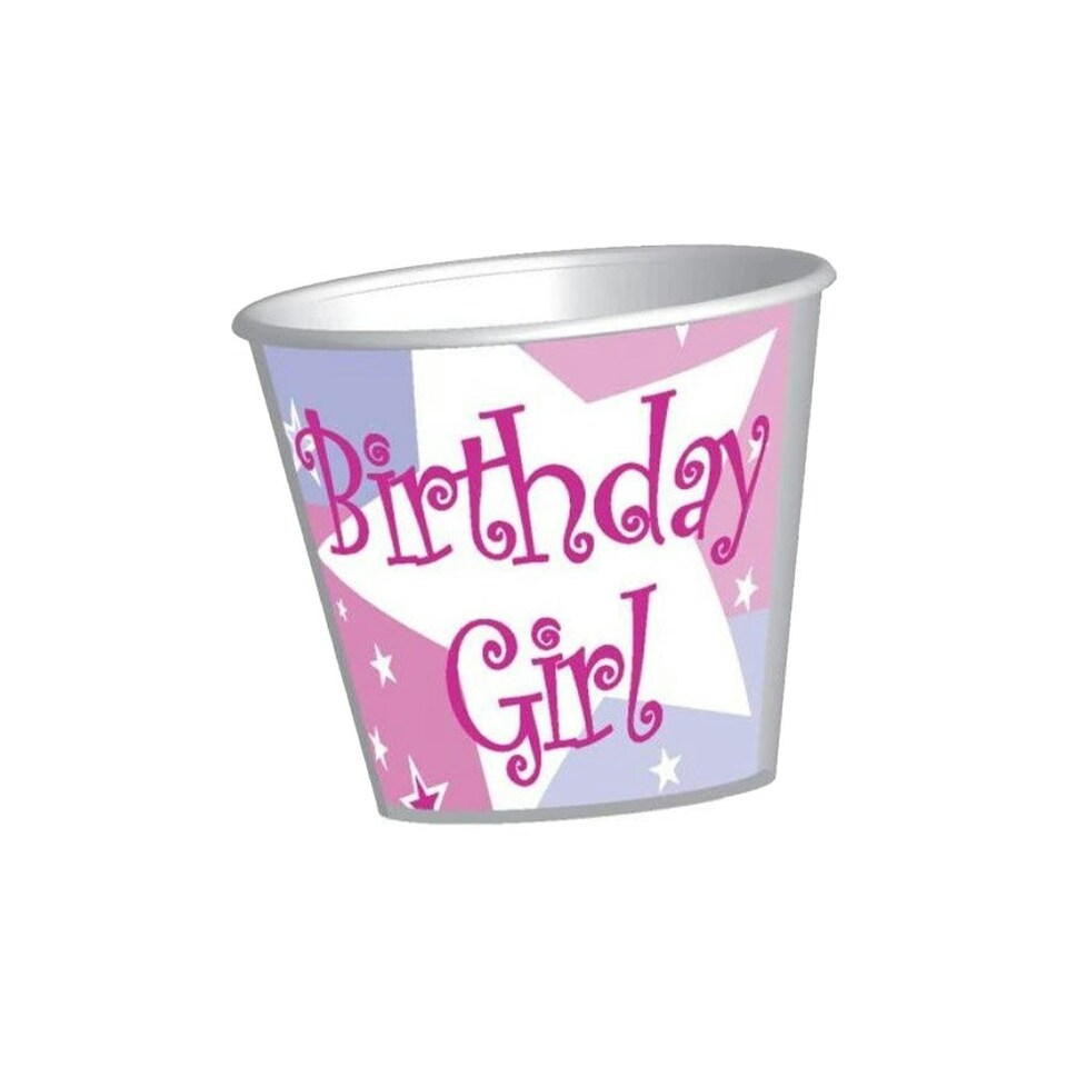 Amscan Birthday Girl Disposable Shot Glass - White/Pink/Purple - One Size