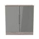 image 1 of Lucca 2 Door Cabinet in Grey Gloss & Grey Oak (Ready Assembled) | Grey | Grey Gloss & Grey Oak