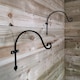 image 1 of Pack of 2 Tom Chambers Heavy Duty Handcrafted Metal 38cm Black Wall Bracket Hook For Garden Hanging Basket Bird Feeder | Black | Black
