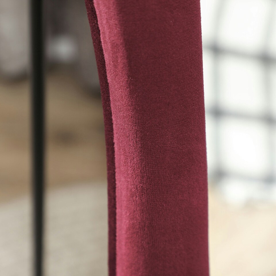image 1 of HOMCOM Irregular Full Length Mirror with Velvet Frame 160 x 50cm Wine Red