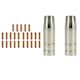 image 1 of Cebora 130 & 110 / Snap On 130 2x Shroud / Nozzle & 25x 0.6mm Welding Tips