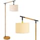 image 1 of HOMCOM Modern Floor Lamps for Living Room with Rotating Lampshade, Standing Lamp for Bedroom, LED Bulb Included, Brown
