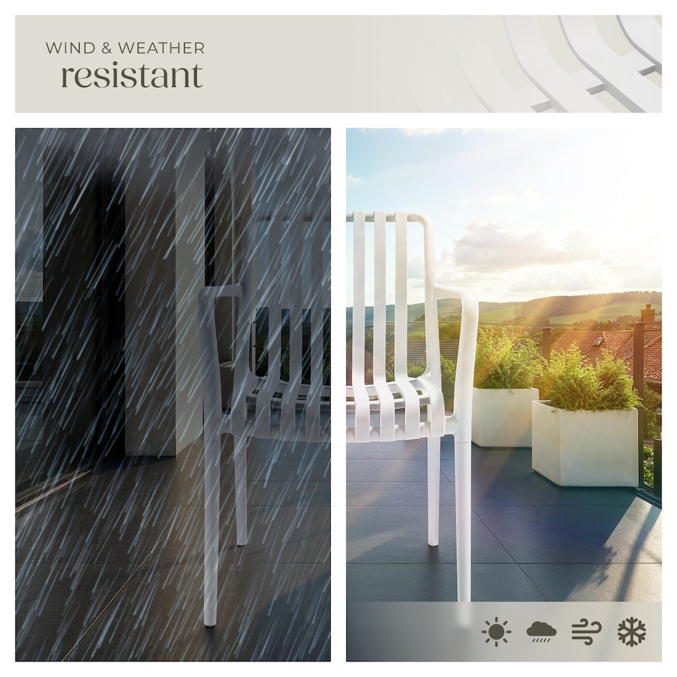 image 1 of Garden Chairs Alcudia - weather-resistant, durable and long-lasting plastic | Cream | cream | One Size | 4