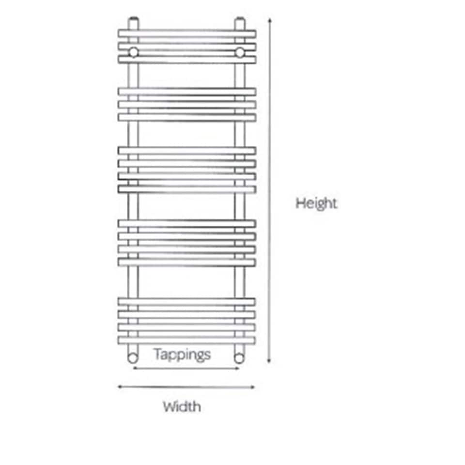 image 1 of 916mm (H) x 500mm (W) - Chrome Vertical Bathroom Towel Radiator (Holt) - (0.9m x 0.5m)