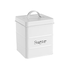 Harbour Housewares Vintage Metal Kitchen Sugar Canister - White