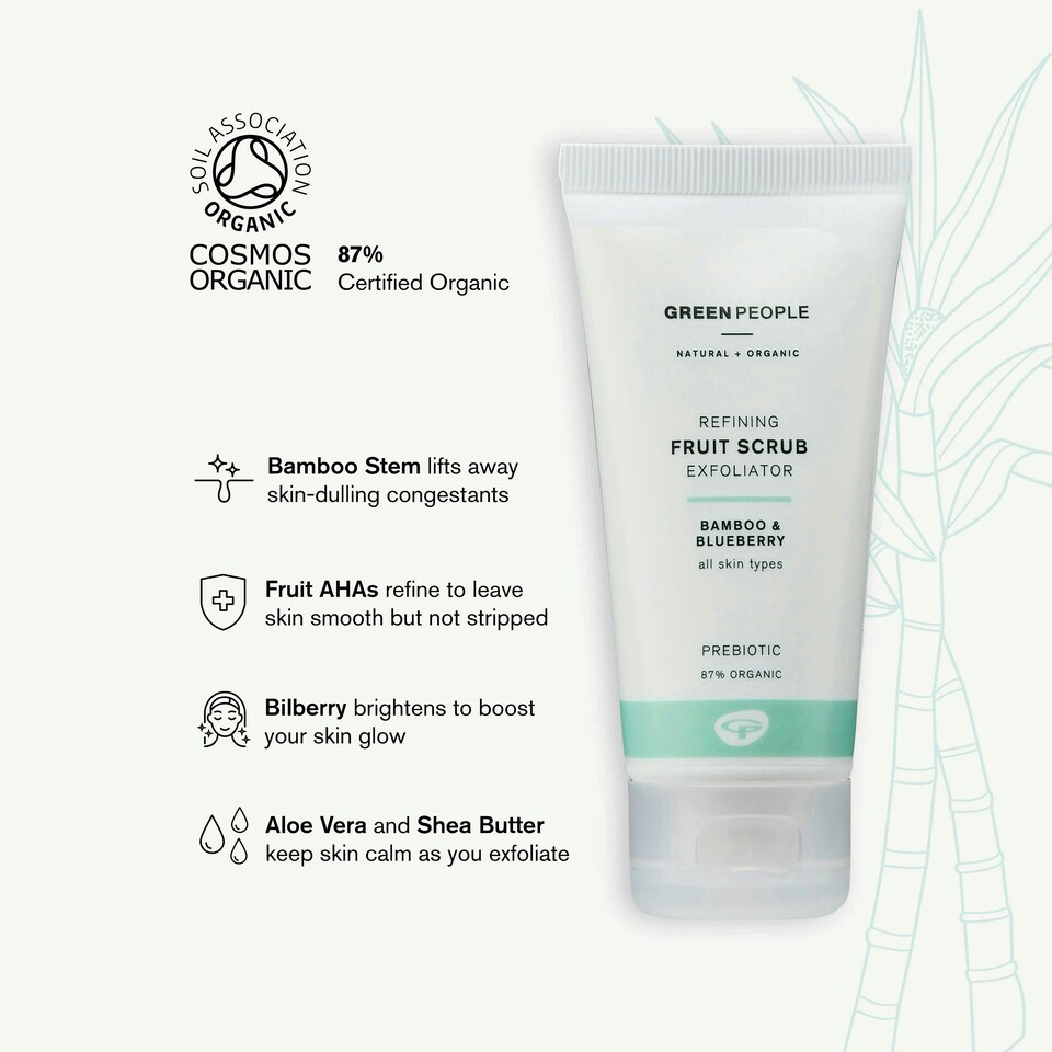 image 1 of Green People Fruit Scrub Exfoliator - For All Skin Types - Paraben & Alcohol Free - Cruelty Free & Vegan, 50ml
