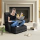 image 3 of COSTWAY 2 IN 1 Folding Lazy Sofa Lounger Adjustable Grey Black