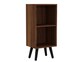 image 1 of 2-Tier Cube Display Cabinet with Scandinavian Legs | Brown | Teak & Black | 1