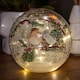 image 1 of 15cm Battery Operated Light up Robin Crackle Glass Ball with 12 Warm White LEDs