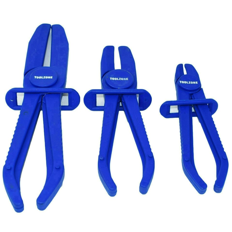 image 1 of 3pc Flexi Hose Clamp Pipe Clamp Brake Line Pipe Locking Plier Radiator TE964