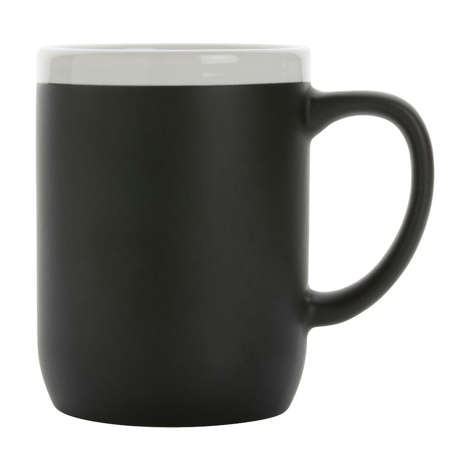 image 1 of XD Collection Contrast Rim Ceramic 300ml Mug - Black/White - One Size