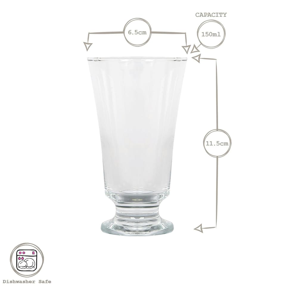 image 1 of LAV Troya Glass Footed Tumblers - 150ml - Pack of 12 Clear