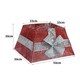 image 3 of Living and Home Square Christmas Tree Collar Skirt Decor with Bow Tie & Lights - Red