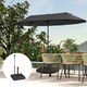 image 8 of Outsunny Garden Parasol Base with Adjustable Wheels and Handle, Garden Sun Umbrella Base Parasol Stand, Filled Up to 55kg with Stand, 45kg with Water for 35, 38, 48 mm Poles, Black