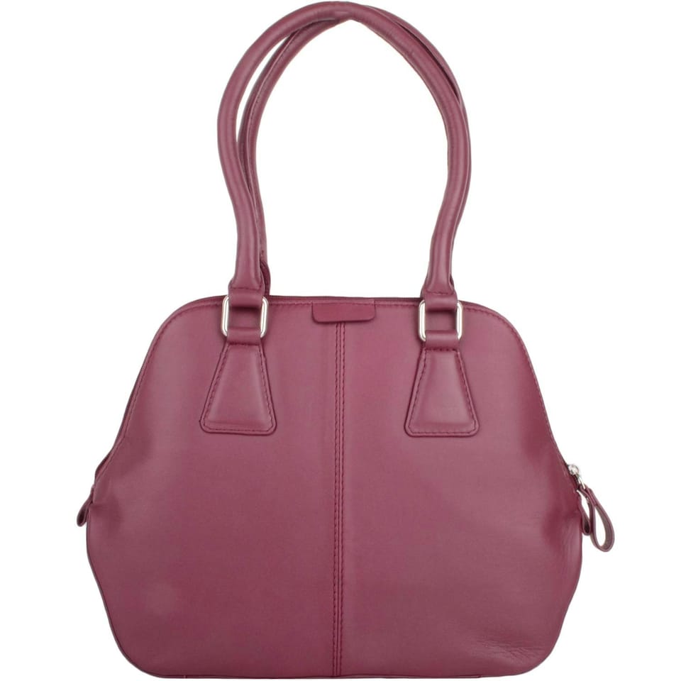image 1 of Premium Soft Leather Large Hand Bag with Stitch Detail Pattern Grey | Grey