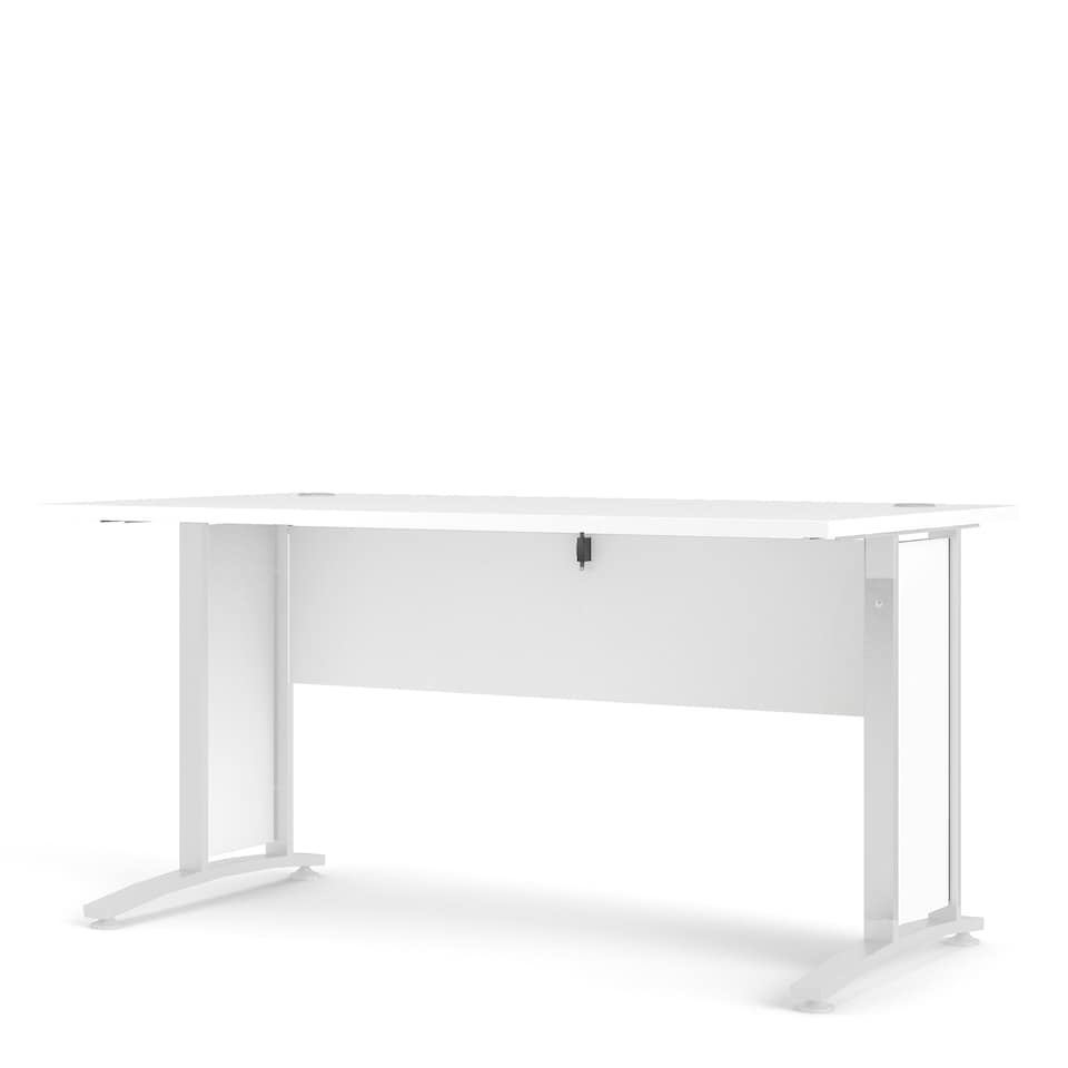 image 1 of Prima Desk 150cm in White with White Legs