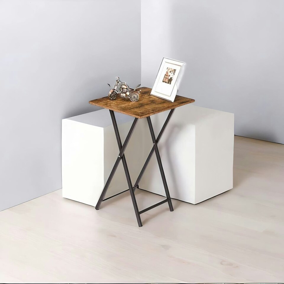 image 1 of Set of 2 Folding Tables Brown