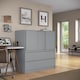 image 2 of 120cm 3 Sliding Door 4 Drawer Bedside Cabinet Storage End Unit Bedroom Furniture | Grey | Grey | 1