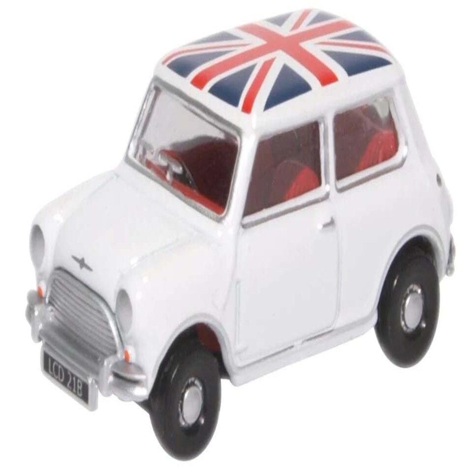 Oxford Diecast Austin Mini Cooper White Union Flag